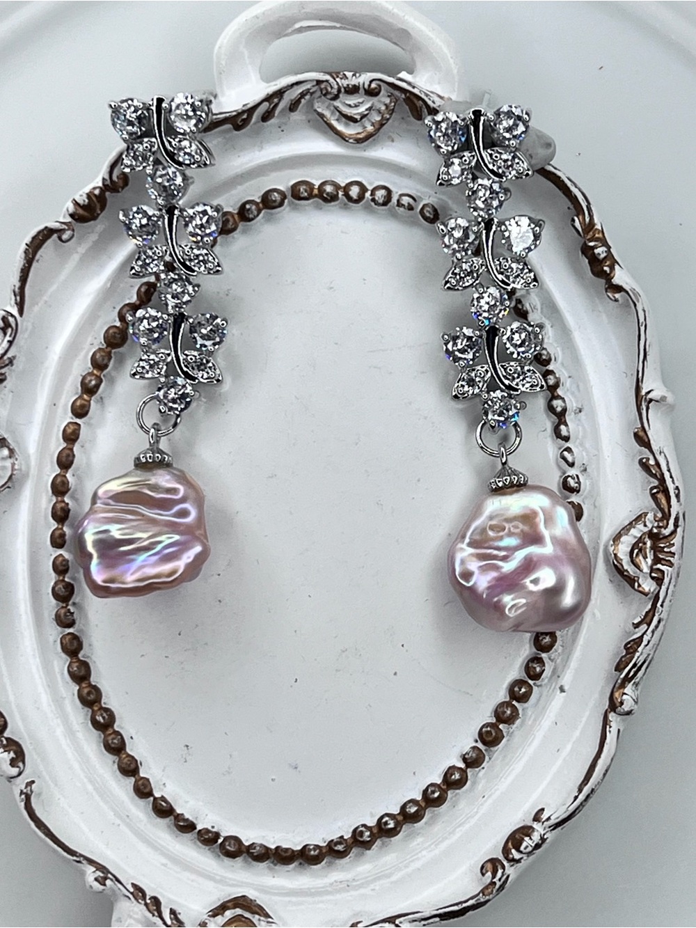 🌸 Handmade Freshwater Thick Pink Keshi Pearl Statement Earrings S925 SS Posts
